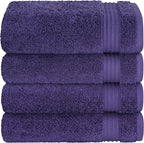 Cotton Paradise Hand Towels for Bathroom, 100% Cotton Turkish 4 Piece Hand Towel Set, Soft Absorbent Face Towels, Purple Hand Towels