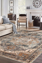 Keen Home Design 3x5 Rug - Machine Washable Entry Rug with Non-Slip Backing, Ideal for Enteryway, Kitchen, Bathroom, Laundry Room - Vintage, Easy Clean, Durable, Low Pile Rug - (3' x 5')