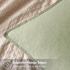 MIULEE Decorative Linen Euro Sham Pillow Covers 24x24 Light Green Boho Farmhouse Neutral Couch Throw Pillows for Bed Pack of 2 Accent Modern Pillowcase Summer Sofa Livingroom Home Decor
