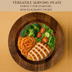 CLEENTABLE Wooden Dinner Plates Set of 2-13" Serving Dinner Plate Chargers for Weddings, Parties, Rustic Table Decor, Indoor Outdoor Dining - Lightweight Round Appetizer Plates (Walnut)