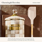 MACKENZIE-CHILDS Kitchen Spatula, Silicone Spatula for Cooking, Brown-and-White Mocha Check