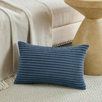 Fancy Homi Set of 2 Dusty Blue Boho Small Lumbar Decorative Throw Pillow Cover 12x20 Inch for Couch Bed Chair, Aesthetic Modern Bohemian Room Decor, Soft Fluffy Corduroy Rectangle Cushion Case 30x50cm