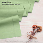D'Moksha Homes Linen Sage Green Table Runner 144 Inches Long - 100% Pure Linen Extra Long Table Runner 14 x 144 Inch for Fall, Autumn and Halloween - Classic Hemstitch