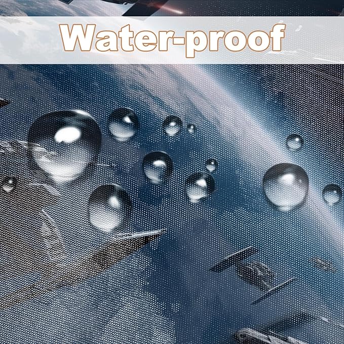 Universe Wars Shower Curtain Funny Planet Science Fiction Movie Theme Shower Curtain Set with 12 Hooks 72x78 Inch Polyester Machine Washable, Blue Grey