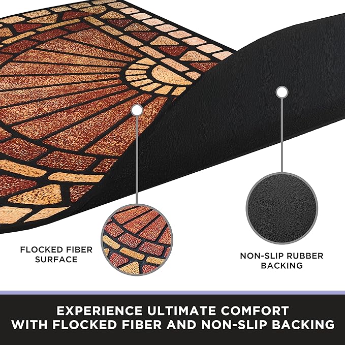 ubdyo Unique Design Door mat - Low Pile Front Doormat Outside Entrance for Efficient Dirt Trapping - All Weather Front Door Mat Indoor Entrance - Anti Slip Welcome Matt Outdoor - (36" x 24", Orange)