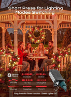 C9 Christmas Lights Outdoor, 33 FT 50 LED Connectable C9 String Lights with 8 Modes and Timer Xmas Tree Patio Roofline Garden Yard Holiday Party Indoor Outdoor Decoration, Red and Warm White