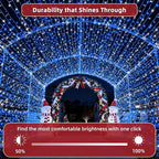 240FT Christmas Lights Outdoor, 750 LED Christmas Tree Decoration Lights with 12 Modes & Timer Memory, Dimmable Plug In Waterproof LED Xmas Light for Yard Trees Wedding Party Holiday Blue & White