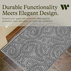 WaterHog Indoor/Outdoor Door Mat, 3' x 5' Made in USA, Durable & Skid-Resistant Front Door Rug, Decorative, Water-Trapping & Heavy-Duty Entryway Floor Mat For Your Home, Boxwood Collection Medium Grey