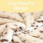 Throw Pillows Covers Fluffy Animal Fur Pillow Cover Snow Leopard Cheetah Print Decorative Accent Cushion Covers Pillowcases for Couch Sofa Bedroom Living Room, 18x18, Beige