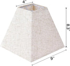 4"×9" × 8.3”inches Spider Set of 2 Small Square Lampshades for Wall Lamps Table Lamps Floor Lamps-Wall Mount Vintage Lamp Shade Fabric,Beige Oatmeal Linen Lampshades Replacement for Bedroom By GO&SO