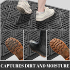 Yimobra Extra Large Door Mat 60x32, All-Weather Waterproof Non-Slip Welcome Matt Outdoor, Heavy Duty Non Slip Doormat for Entryway for Patio and Garage Indoor, Easy Clean, Mix Grey