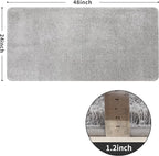 COSY HOMEER Bath Rugs for Bathroom Extra Thick - Anti-Slip Bath Mats Soft Plush Yarn Shaggy 100% Strong Mirco Polyeste Mat Living Room Bedroom Mat Floor Water Absorbent(Grey,24x48 - Inches)