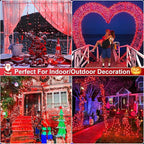 Christmas Lights Outdoor, 66FT 200 LED Christmas Tree Lights with 8 Modes Waterproof, Plug in Green Wire String Twinkle Light for Indoor Bedroom Patio Wedding Holiday Decorations, Red