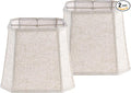 GO&SO 13 Inch Square Lamp Shades Medium,2 Pack Beige Linen Table Lamp Shade 10" × 13"× 10.5" (Spider) Modern Cut Corners Replacement Lampshade for Medium Table & Floor Lamps, Easy Assembly
