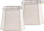 GO&SO 13 Inch Square Lamp Shades Medium,2 Pack Beige Linen Table Lamp Shade 10" × 13"× 10.5" (Spider) Modern Cut Corners Replacement Lampshade for Medium Table & Floor Lamps, Easy Assembly
