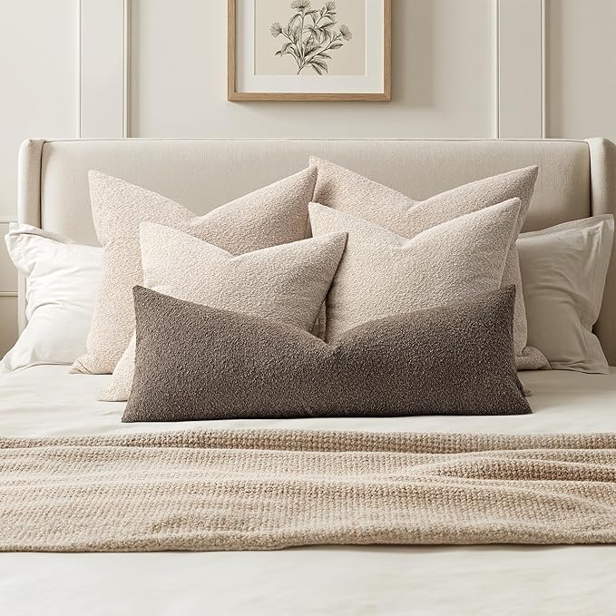 MIULEE Textured Boucle Throw Pillow Cover Dark Brown Accent Solid Lumbar Pillow Case Decorative Soft Pack of 1 Couch Cushion Chair Sofa Bedroom Livingroom Home Decor,36x14 Inch