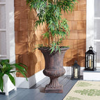 SAFAVIEH Outdoor Collection Paven Traditional Brown Planter (Fully Assembled)