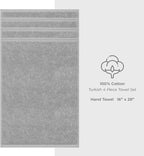 American Soft Linen Luxury Hand Towels for Bathroom, 600 GSM 100% Cotton Turkish 4 Piece Hand Towel Set, 600 GSM Hand Face Towels for Kitchen, Light Grey Hand Towels