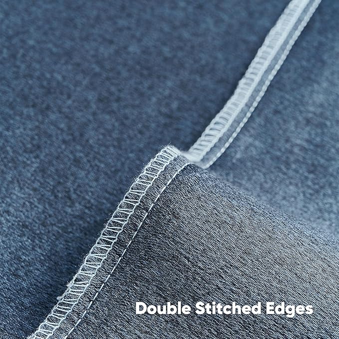 FUTEI Denim Blue Chenille Decorative Throw Pillow Covers 24x24 Inch Set of 2,Soft Cozy Faux Linen Textured European Pillow Shams,Farmhouse Home Decor for Couch Living Room