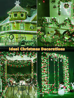 500 LED 164 FT Christmas Lights, Waterproof Outdoor String Lights with Remote and Timer, Christmas Tree Lights with 8 Modes Dimmable, Fairy Lights for Holiday Decor (Red and Green)