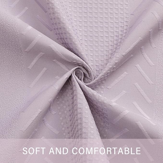 3D Embossed Pattern Shower Curtain, Simple and Chic Pattern Vintage Curtain for Bathroom, Waterproof Fabric Shower Curtains with Hooks, 72 W x 72 H, Lavender