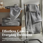 Brooklinen Super-Plush Turkish Cotton Washcloths Set of 2 Cotton, 820 GSM, Highly Absorbent, Machine Washable, Perfect for Home & Bathroom (13" x 13", Smoke Gray)