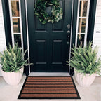 ubdyo Extra Durable Door Mat - Dirt Trapping Outdoor Welcome Mats - Non-Slip Outdoor Indoor Entrance - Low Profile Front Doormat (30" x 17", Bright Burgundy)