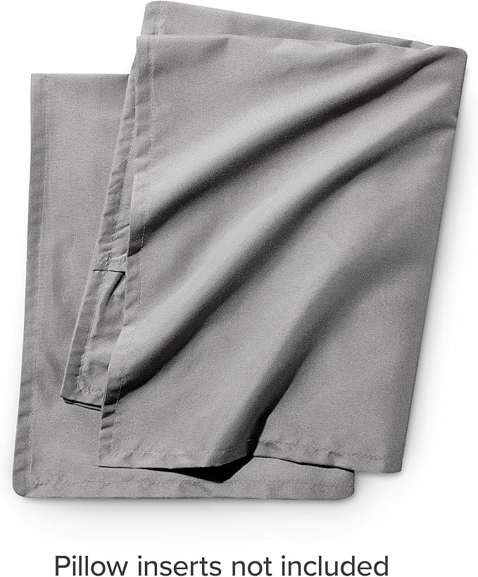 Bare Home Euro Pillow Sham Covers - Set of 2 - Premium 1800 Ultra-Soft Microfiber - Double Brushed - Bed Pillow Shams - Pillows Not Included (Set of 2, Light Grey)