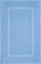 Cotton Paradise 100% Cotton Bath Mats for Bathroom Floor Set of 2 Pack, 20x34 Soft Absorbent Washable Quick Dry Tub Bathmat, Sky Blue Towel Bath Mat