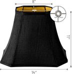 GO&SO 14 Inch Medium Black Rectangular Lamp Shade for Floor Lamps and Table Lamp,8x14x11"(Spider) Natural Faux Silk Square Lampshade Replac,Cut Corner Transitional Easy Assembly Required (Set of 1)