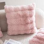 Neelvin Pink Faux Fur Cozy Soft Double-Sided Decorative Throw Pillow Covers 24x24 inch Set of 2,Velvet Pillowcase Cushion Case for Sofa Couch