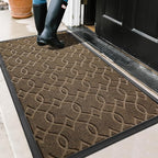 Yimobra Large Door Mat 47x32, All-Season Waterproof Doormat Outdoor Entrance, Heavy Duty Non-Slip Outside Door Mat for Garage Patio Proch Entryway Indoor, Easy Clean, Brown