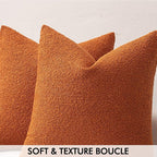 MIULEE Fall 12x20 Inch Textured Boucle Throw Pillow Cover Orange Accent Solid Lumbar Pillow Case Decorative Soft Pack of 1 Halloween Thanksgiving Couch Cushion Chair Sofa Bedroom Livingroom Home Decor