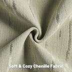 FUTEI Olive Green Chenille Decorative Throw Pillow Covers 12x20 Inch Set of 2,Soft Embossed Striped Textured Lumbar Pillow Cases,Modern Home Decor for Couch Bed Living Room