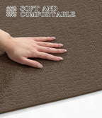 chakme Bathroom Rugs Mat U-Shaped 24x17, Ultra Thin Non Slip Bath Mat Small Quick Dry Absorbent Bath Mat for Bathroom Floor, (Coffee, U-24"x17")