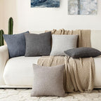 Foindtower Pack of 2 Textured Boucle Throw Pillow Covers Accent Solid Decorative Pillow Cases Cozy Woven Couch Cushion Case for Sofa Bedroom Living Room Home Decor, 20 x 20 Inch,Dark Grey