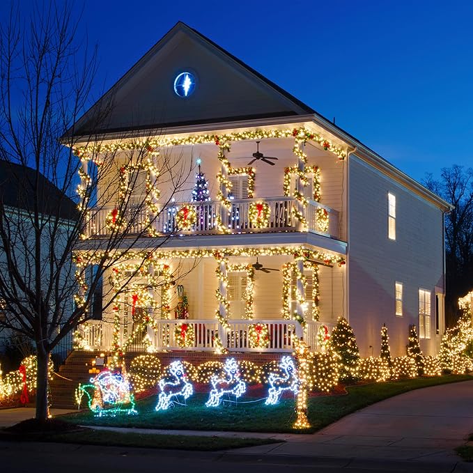 LUCKY TL 100 FT C9/E17 Christmas Light Sockets Set Spool, Green SPT-1 Wire, 12 Inch Spacing, C9 Outdoor String Lights, UL Listed
