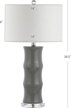 JONATHAN Y JYL3015B Tiki 26.5" Ceramic LED Table Lamp Contemporary Traditional Bedside Desk Nightstand Lamp for Bedroom Living Room Office College Bookcase LED Bulb Included, Gray