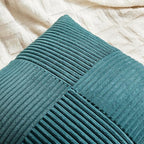 Fancy Homi 2 Packs Teal Euro Decorative Throw Pillow Covers 26x26 Inch for Living Room Couch Bed, Rustic Farmhouse Boho Home Decor, Soft Corss Corduroy Patchwork Textured Square Cushion Case 66x66 cm