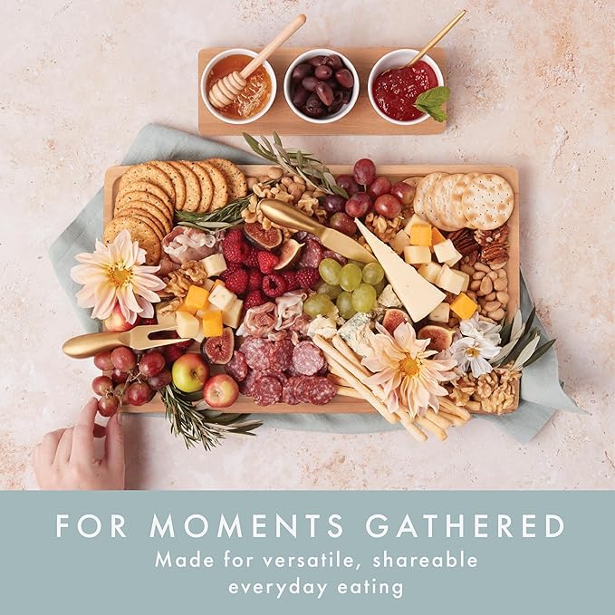 Charcuterie Boards Set - Solid Wood Cheese Board for Serving with Accessories - House Warming Gifts for New Home, Bridal Shower & Wedding Gift, Birthday Gifts for Women