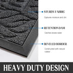 Yimobra Large Welcome Mat 47x24, Waterproof Non-Slip Outdoor Mats for Front Door Outside Entrance, Low-Profile Entryway Mat Indoor for Garage Patio, Grey