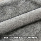 FUTEI White Decorative Throw Pillow Covers 18x18 Inch Set of 2,Soft Faux Raccoon Fur Textured Cushion Case,Modern Home Luxurious Decor for Couch Bed Living Room