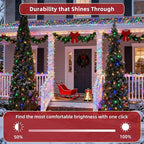 240ft Outdoor Christmas Lights, 750 LED Super Long String Lights 12 Modes & Timer Memory, Dimmable Outsite Waterproof Light Strings for Xmas Tree Garden Wedding Party Holiday Decorations Multicolor
