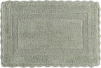 Savi Home Cotton Crochet Bathmat with Antiskid 17x24 Sage Green, 100% Pure Cotton, Super Soft Bath Rug, Plush & Absorbent, Hand Tufted Heavy Weight Construction, Full Reversible Step Out Rugs