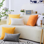 Home Brilliant Burnt Orange Pillow Covers 18x18 Striped Corduroy Throw Pillow Cover Set of 2 Decorative Couch Fall Rust Pillow Covers for Halloween Thanksgiving, 18 x 18 inch, Orange