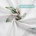 QiyI 72x72 White Floral Shower Curtain, 3D Embossed Butterflies, Waterproof Fabric, Set with Hooks