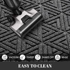 Yimobra Large Door Mat 47x24, All-Weather Waterproof Non-Slip Welcome Matt Outdoor, Heavy Duty Non Slip Doormat for Entryway for Patio and Garage Indoor, Easy Clean, Mix Grey