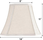 GO&SO Vintage Lamp Shades Cut Corner, 8"x14"x11" Spider Medium Beige Fabric Shade for Table Lamps and Floor Lamp Replace (Set of 2),Octagonal Bell Lamp Shade Easy Assembly (Harp Not Included)