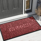Yimobra Large Welcome Mat 47x32, Waterproof Non-Slip Outdoor Mats for Front Door Outside Entrance, Low-Profile Entryway Mat Indoor for Garage Patio, Wine Red