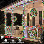 66FT 200 LED Christmas Lights Outdoor, Christmas Tree Lights with 8 Modes Waterproof, Plug in Connectable String Twinkle Light Green Wire for Tree Patio Wedding Party Decorations, Red White Green